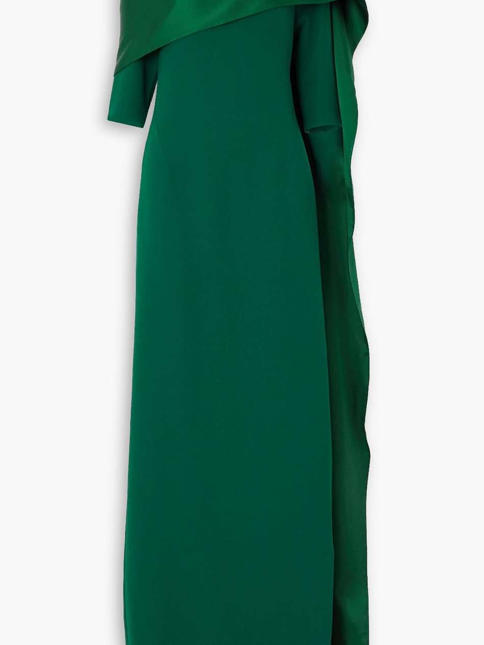 cosette cape-effect stretch-cady and satin gown