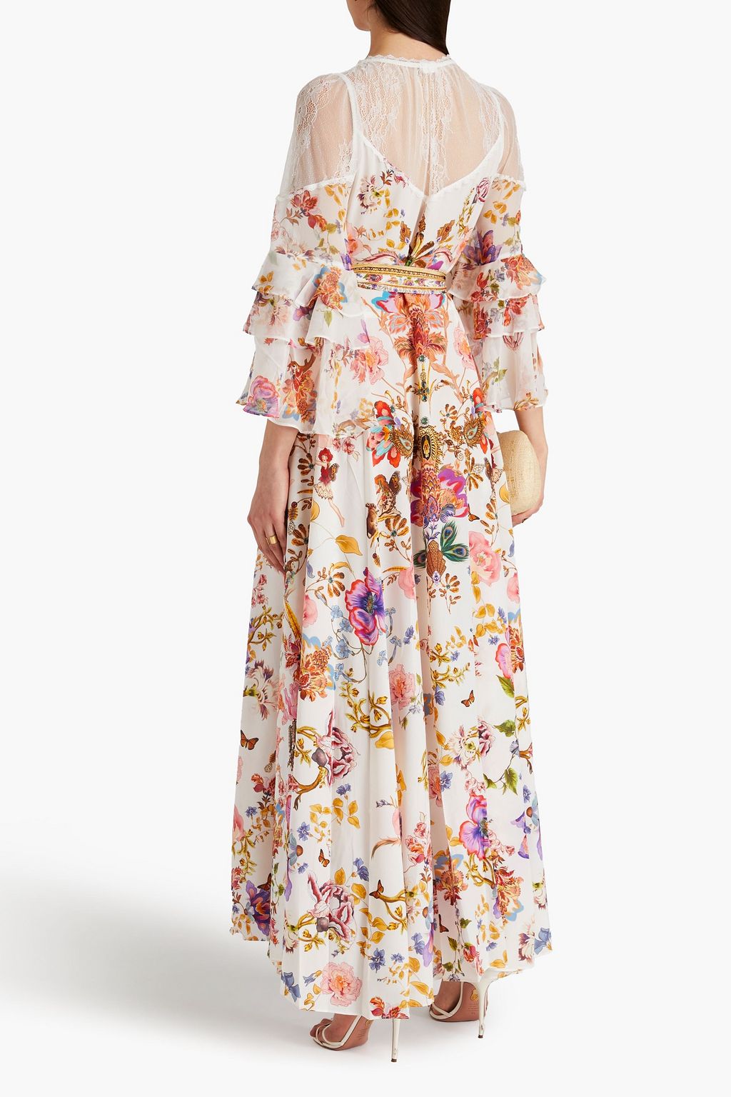 CAMILLA Crystal-embellished printed silk crepe de chine maxi wrap dress