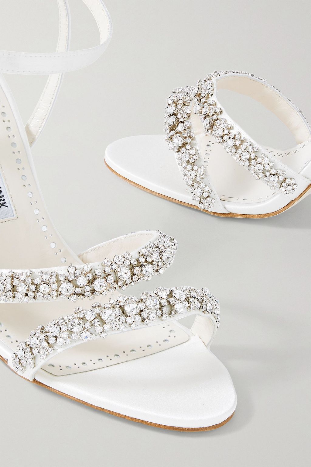 MANOLO BLAHNIK Vedada 105 crystal-embellished satin sandals