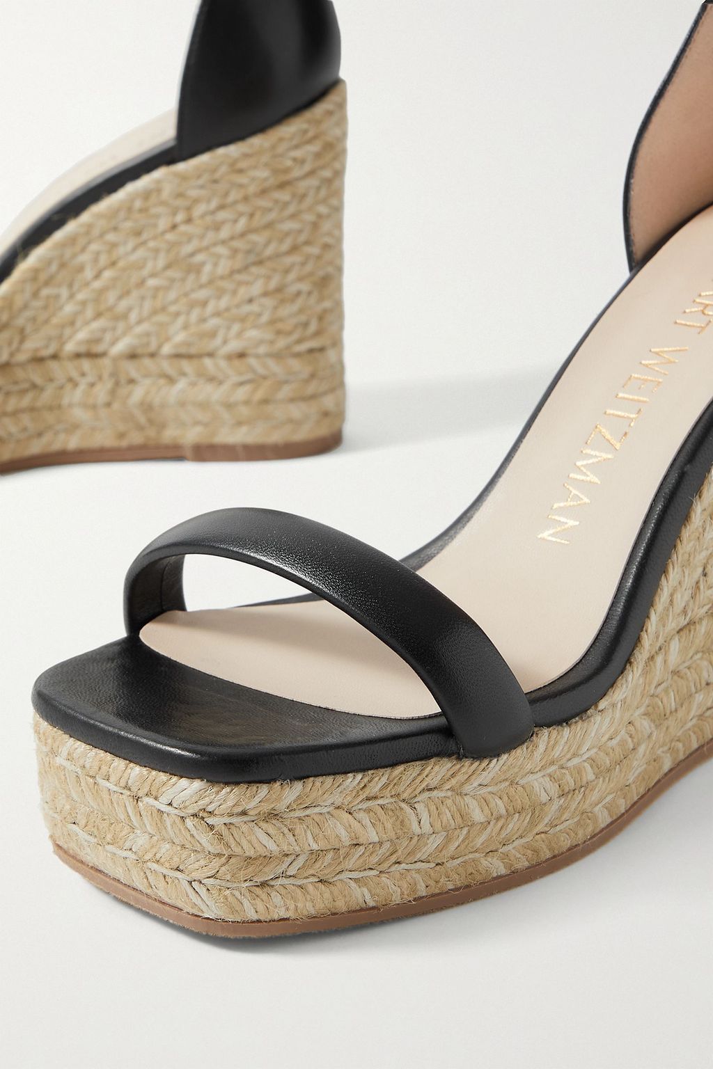 STUART WEITZMAN Leather wedge espadrilles