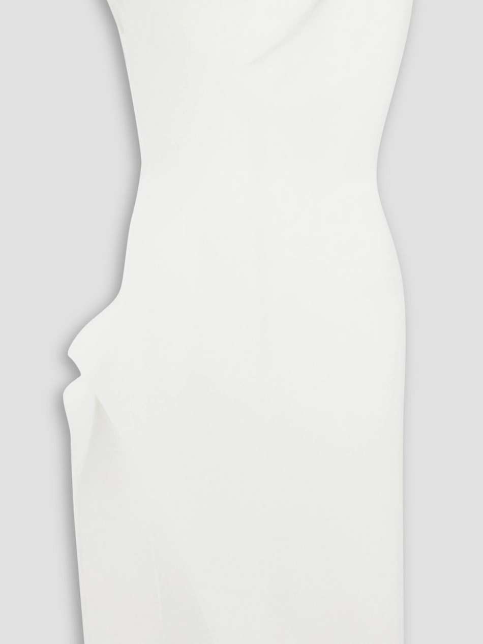 rejoice asymmetric draped crepe dress