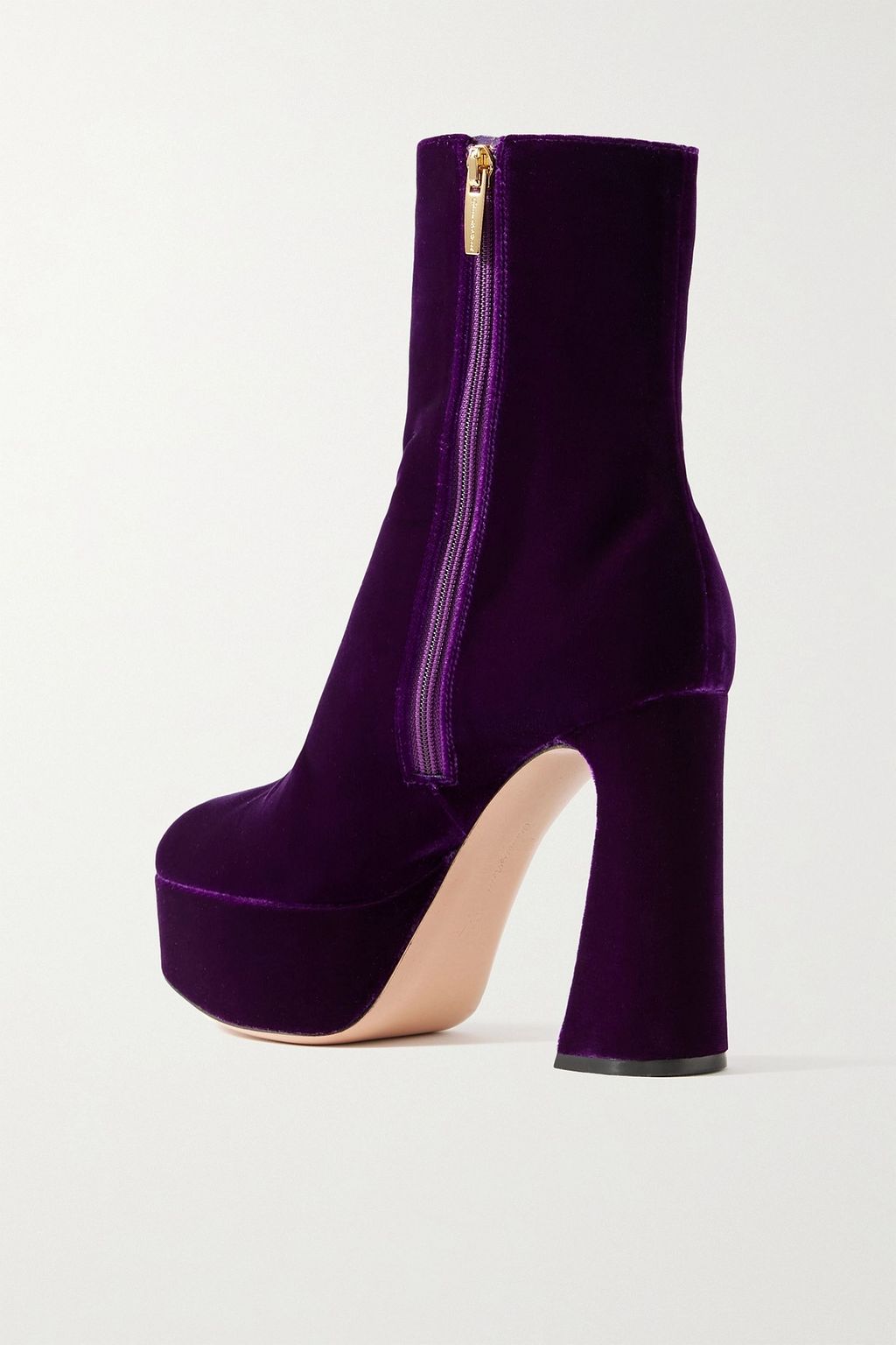 GIANVITO ROSSI 70 velvet platform ankle boots