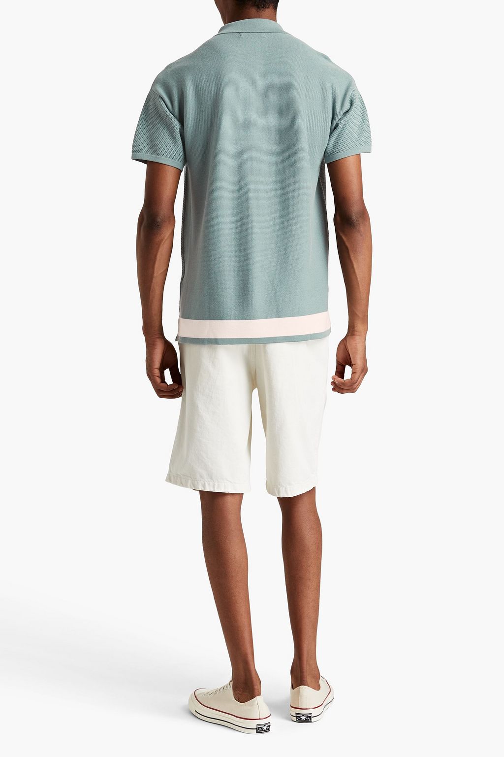 FRESCOBOL CARIOCA Barretos striped pointelle-knit cotton shirt