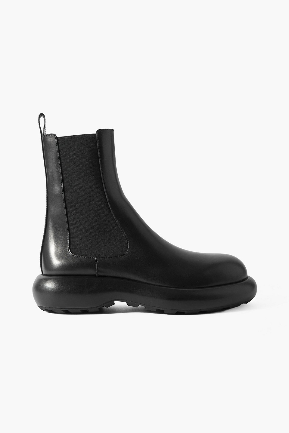 Jil Sander Black Black Leather Chelsea Boots In Black