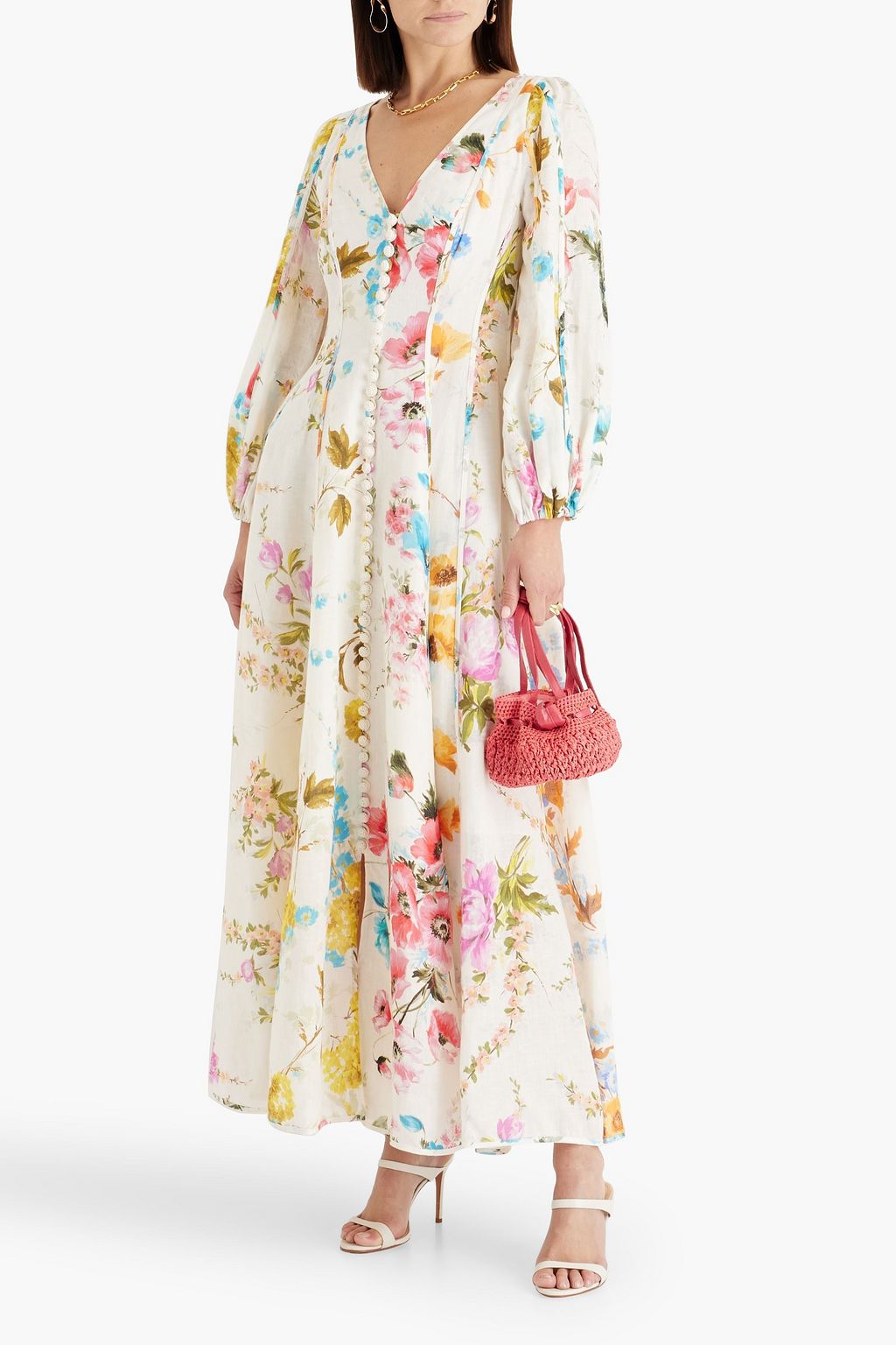 ZIMMERMANN Floral-print linen maxi dress