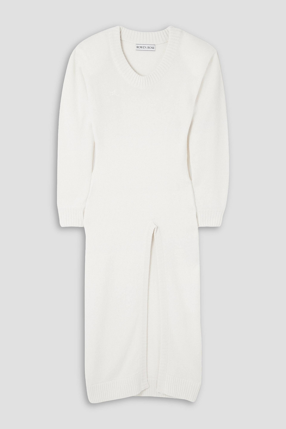 Rowen Rose Cashmere Midi Dress In Ivory