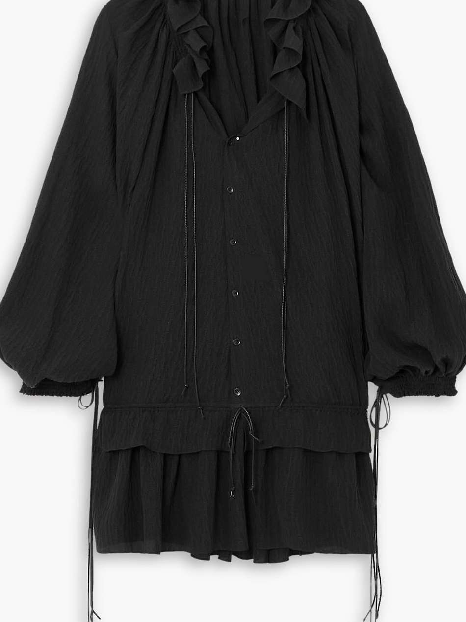 atel ruffled silk-crepon dress