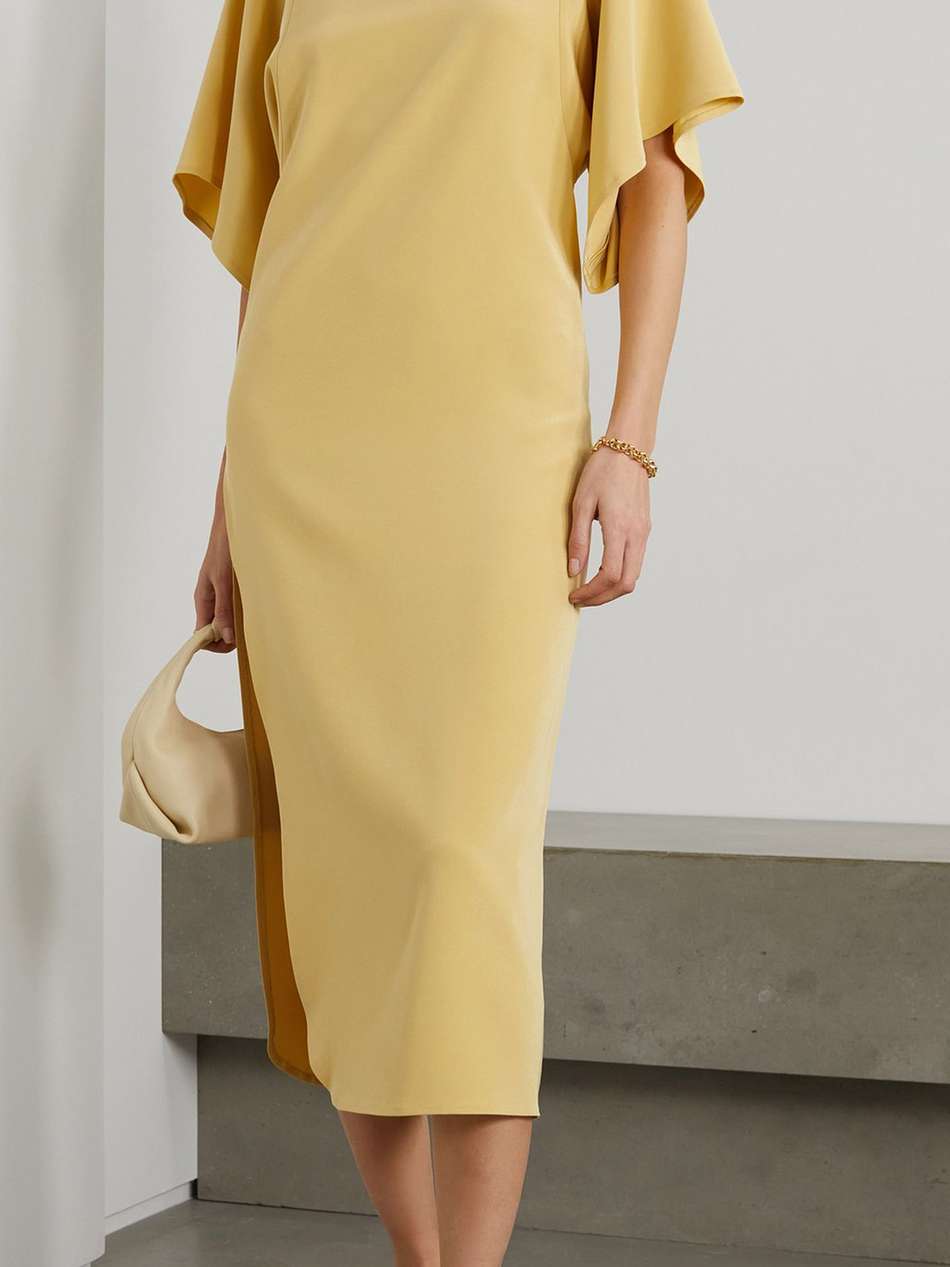stretch-silk midi dress