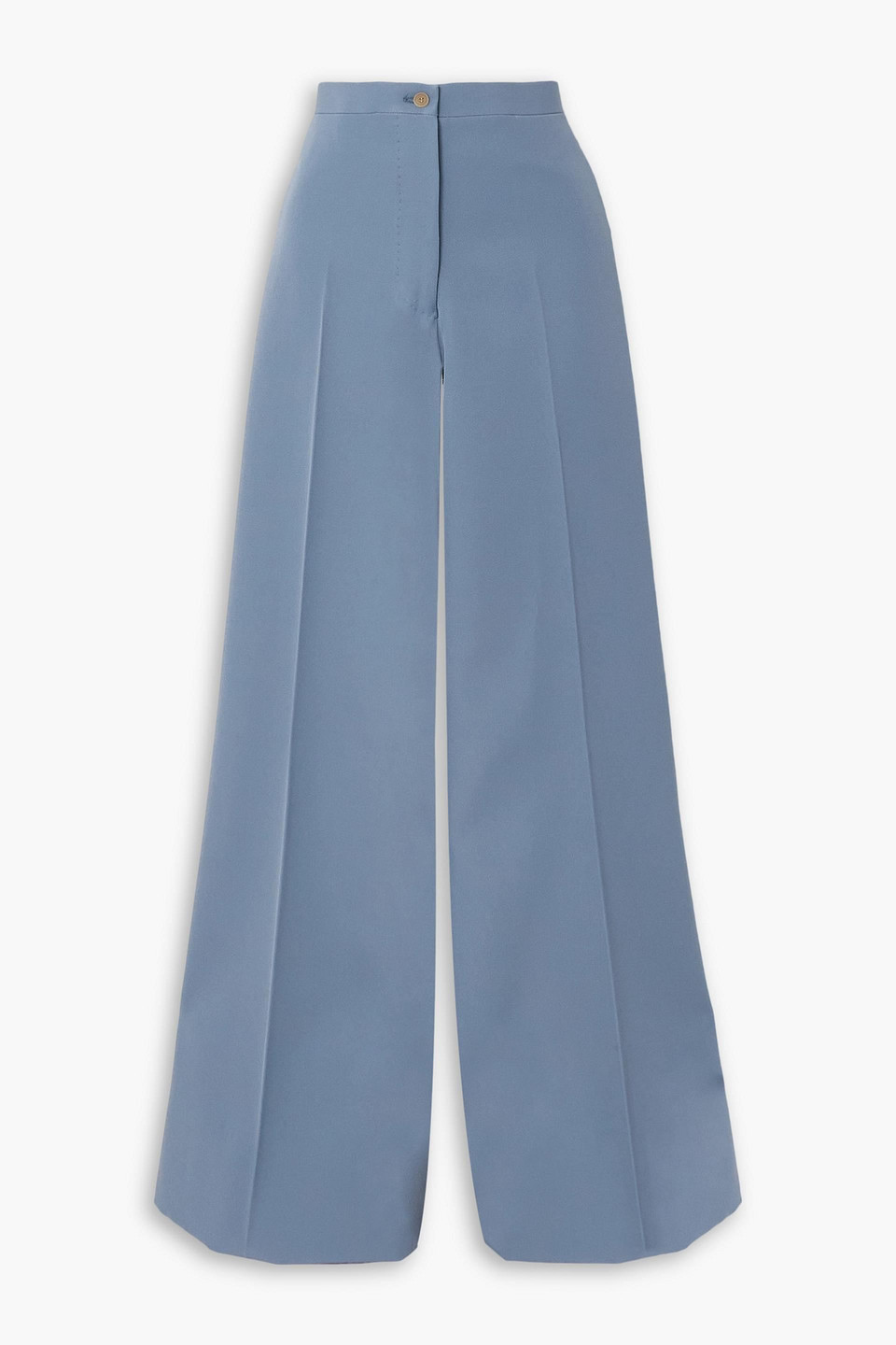 Giuliva Heritage The Leila Wool-drill Wide-leg Pants In Slate Blue