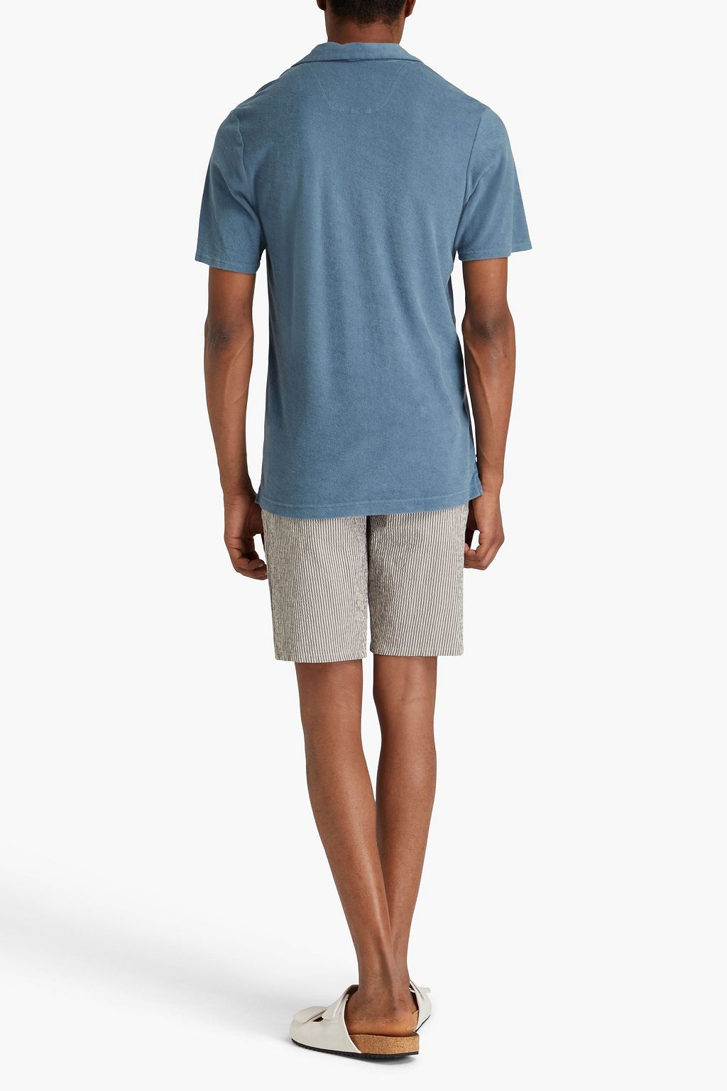 FRESCOBOL CARIOCA Faustino cotton, Lyocell and linen-blend terry polo shirt
