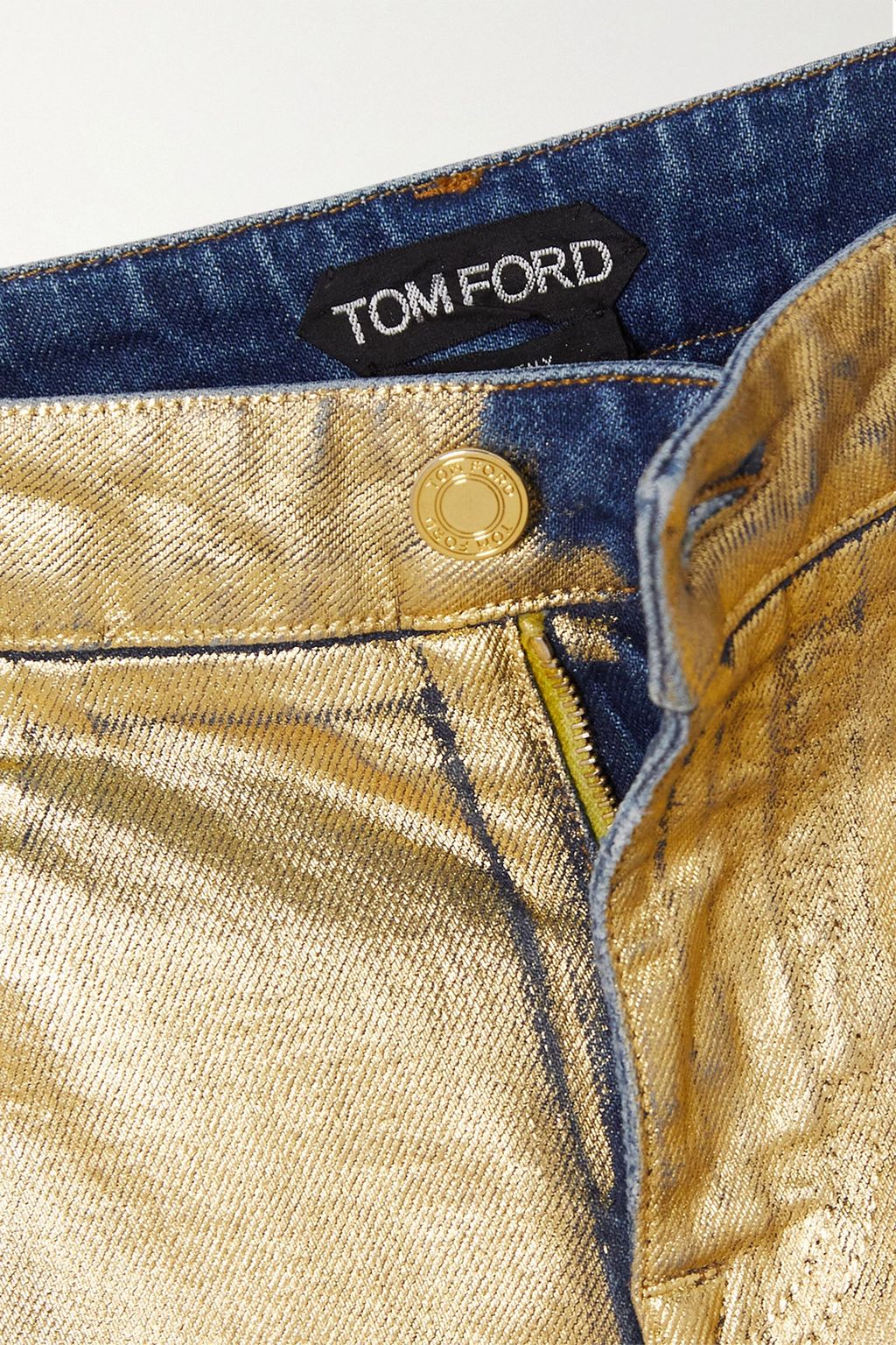 TOM FORD Metallic coated mid-rise skinny jeans