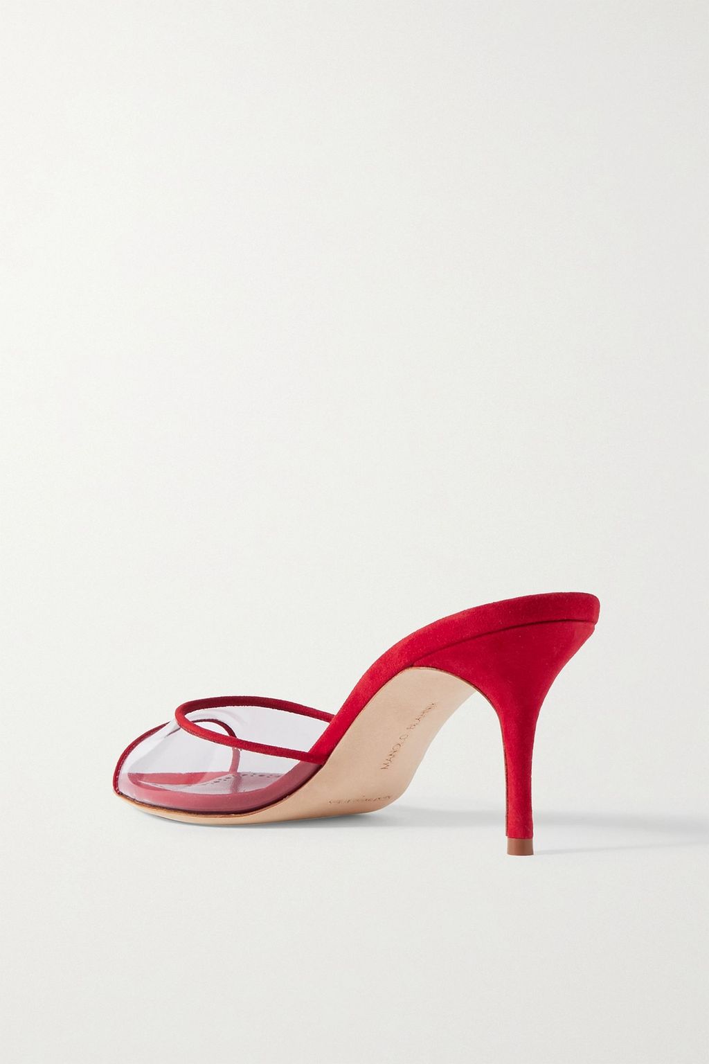 MANOLO BLAHNIK Jadifa 70 PVC and suede mules
