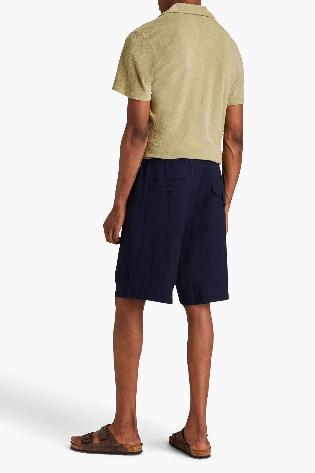 FRESCOBOL CARIOCA Faustino cotton, Lyocell and linen-blend terry polo shirt