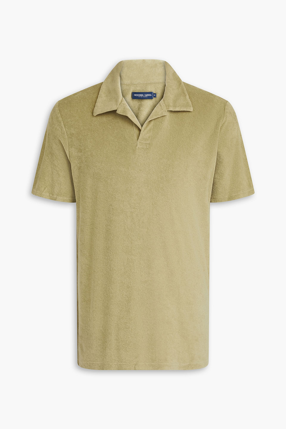 Faustino cotton, Lyocell and linen-blend terry polo shirt