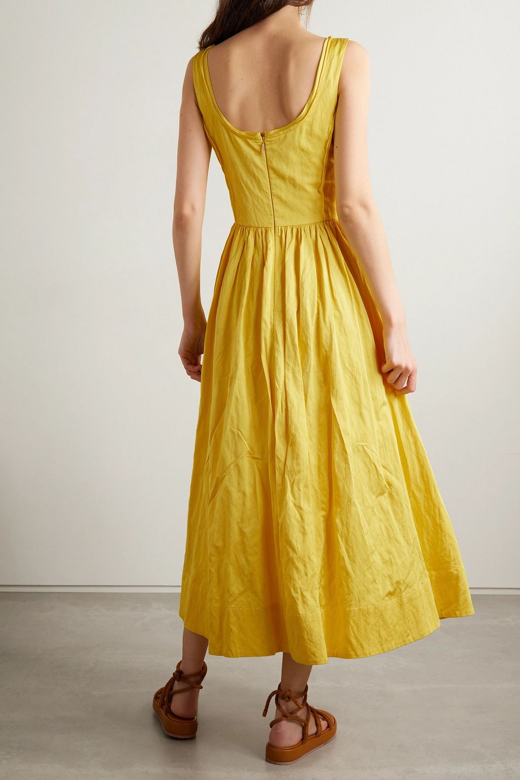 JASON WU COLLECTION Gathered crinkled sateen midi dress
