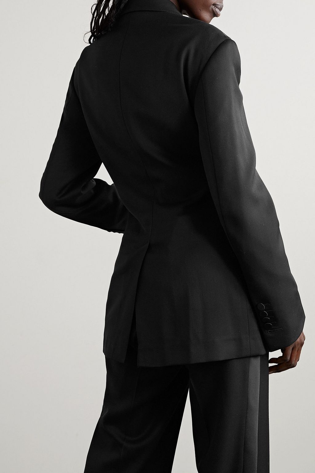 TOM FORD Satin-trimmed grain de poudre wool blazer
