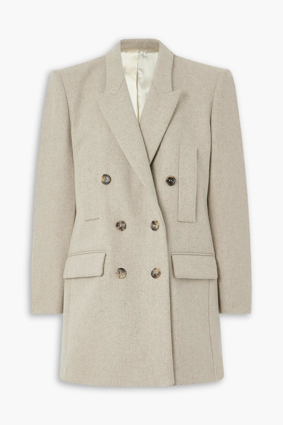 Isabel Marant Floyd Double-breasted Wool-felt Blazer In Sandfarben
