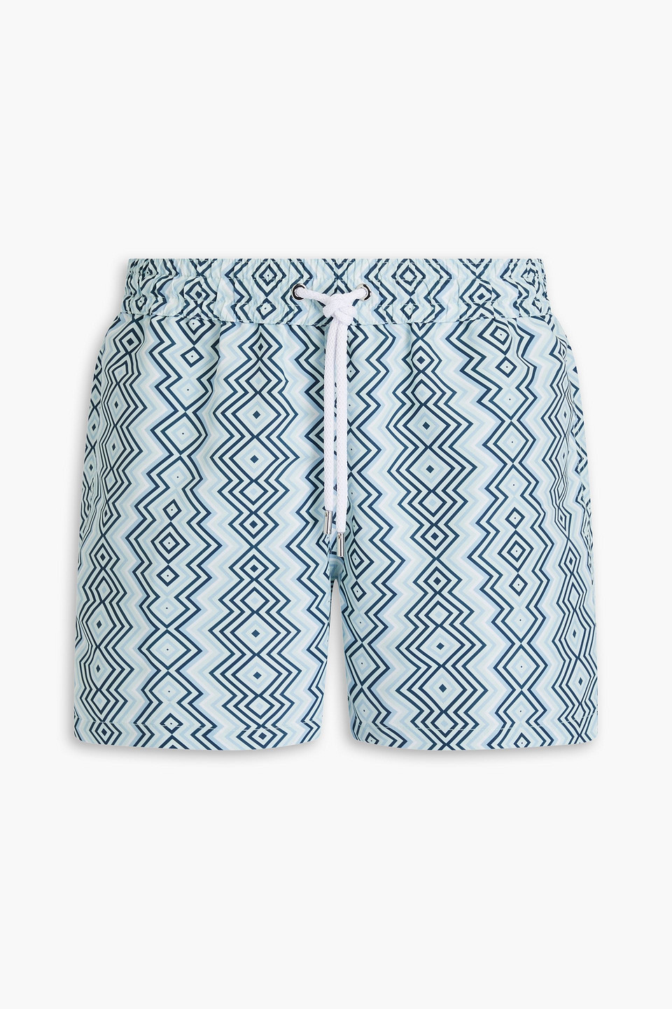 Frescobol Carioca Short-length Printed Swim Shorts In Sky Blue