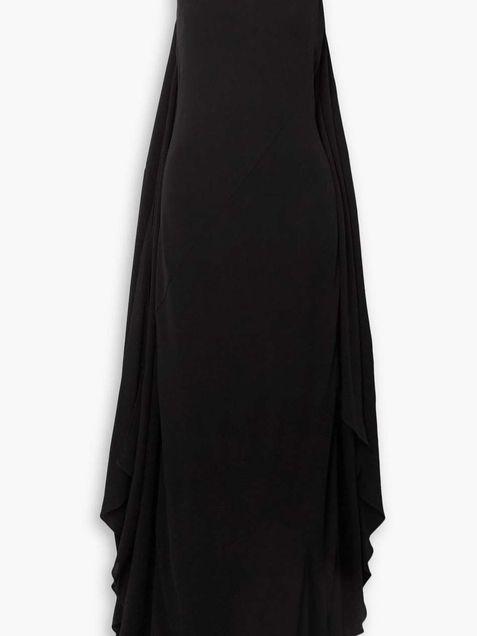 open-back cape-effect jersey gown