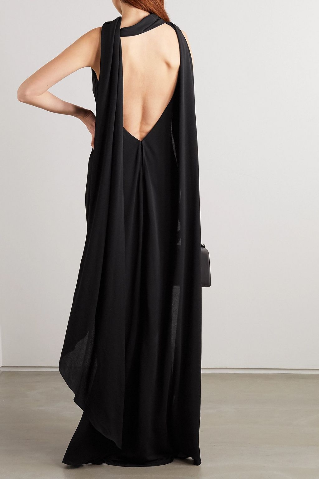 TOM FORD Open-back cape-effect jersey gown