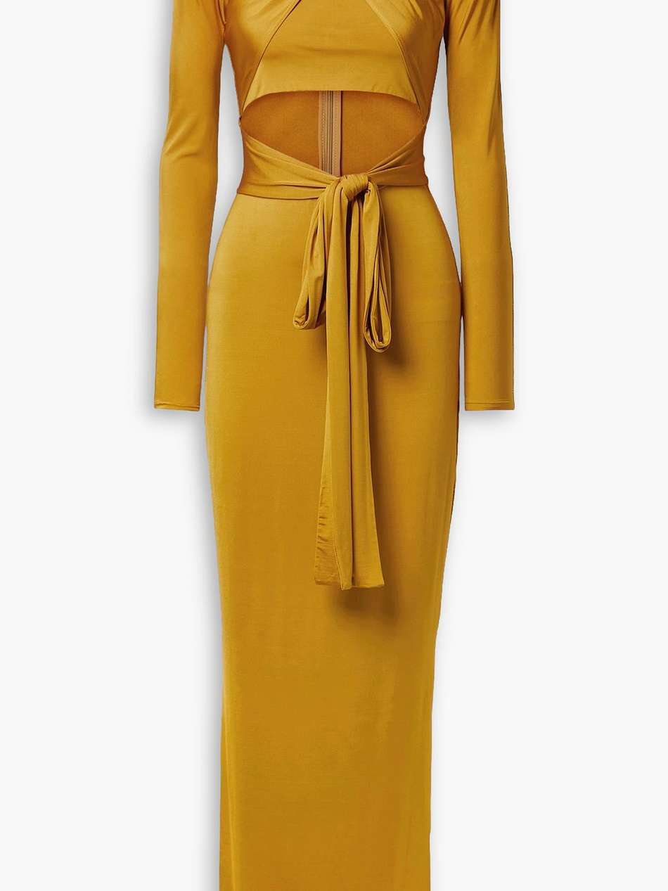 cutout stretch-jersey maxi dress