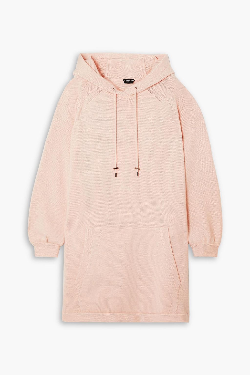 Cashmere hoodie pastel pink One Size