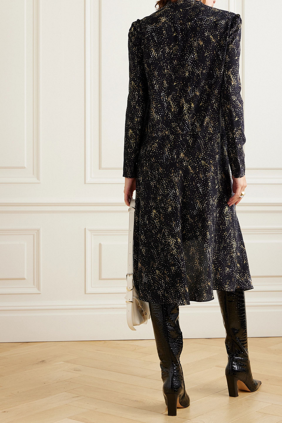 ISABEL MARANT UMAIMA PRINTED SILK-BLEND MIDI DRESS
