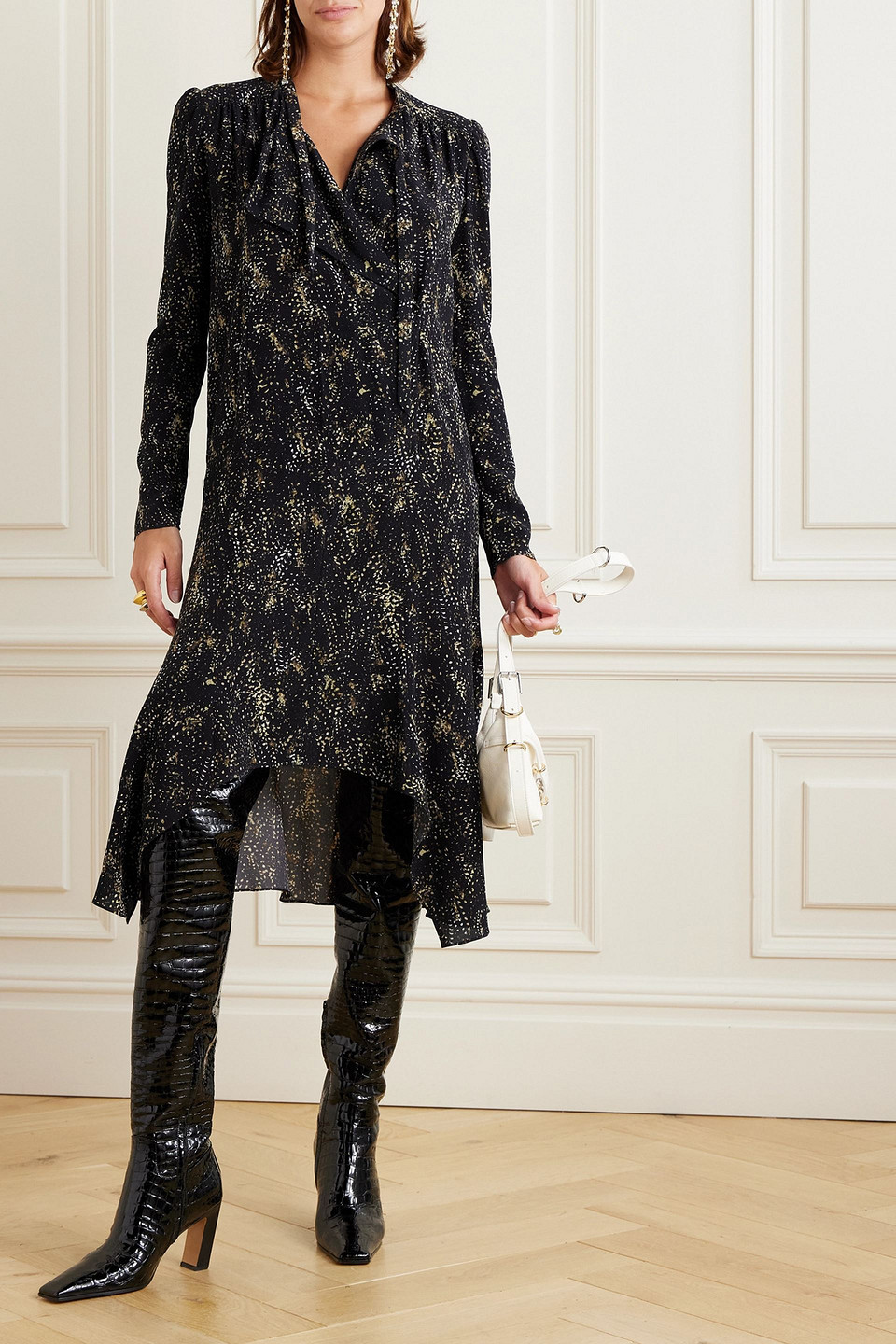 ISABEL MARANT UMAIMA PRINTED SILK-BLEND MIDI DRESS
