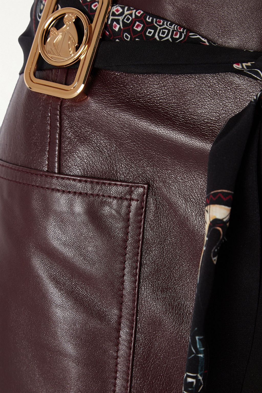LANVIN Belted leather flared pants
