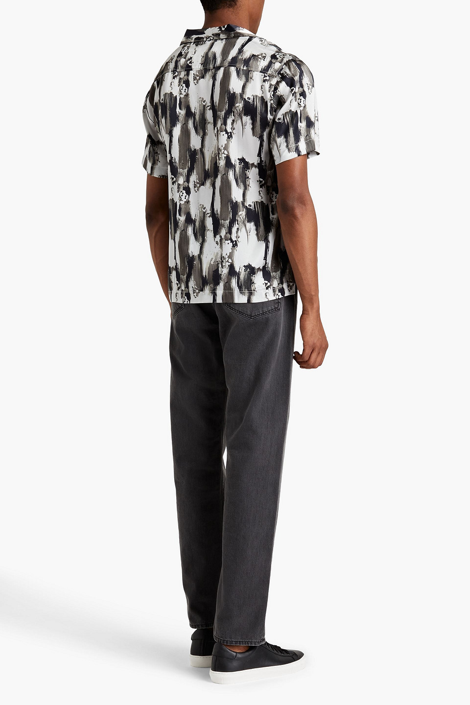 Frescobol Carioca Roberto Printed Silk-satin Shirt In Gray