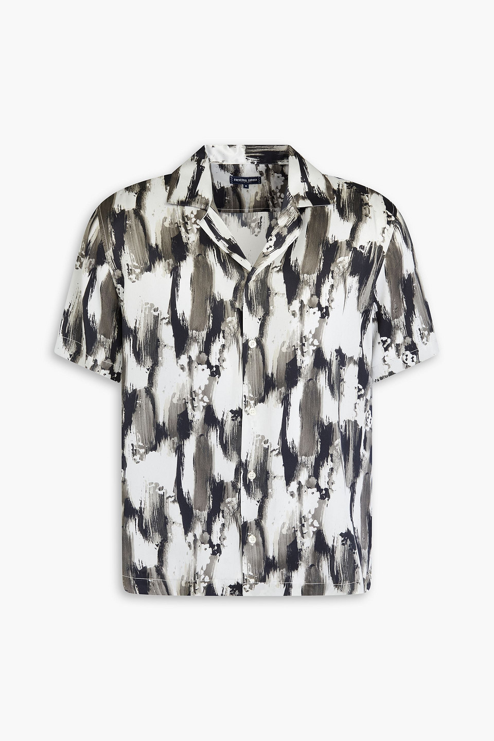 Frescobol Carioca Roberto Printed Silk-satin Shirt In Gray