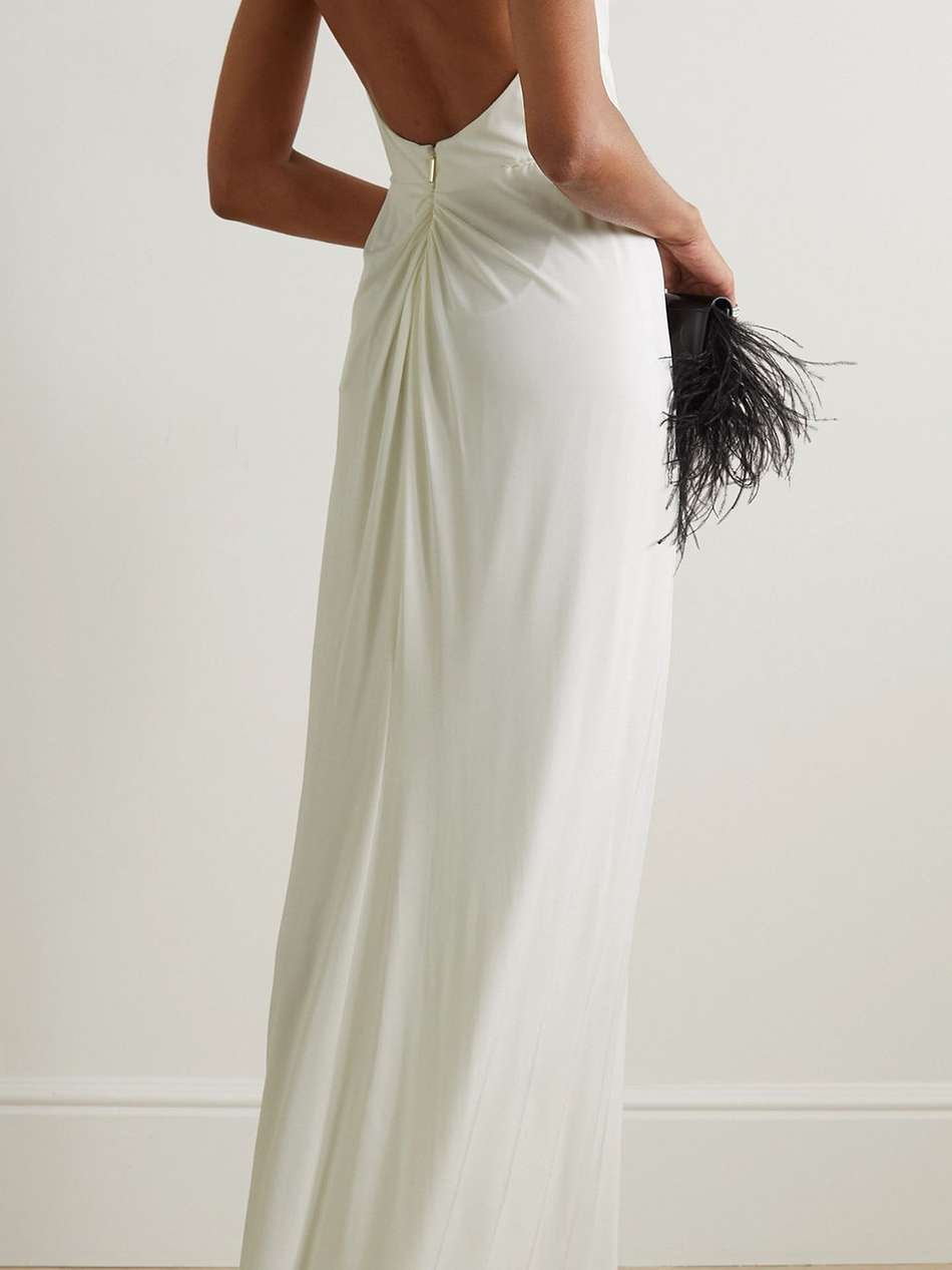 draped stretch-jersey gown