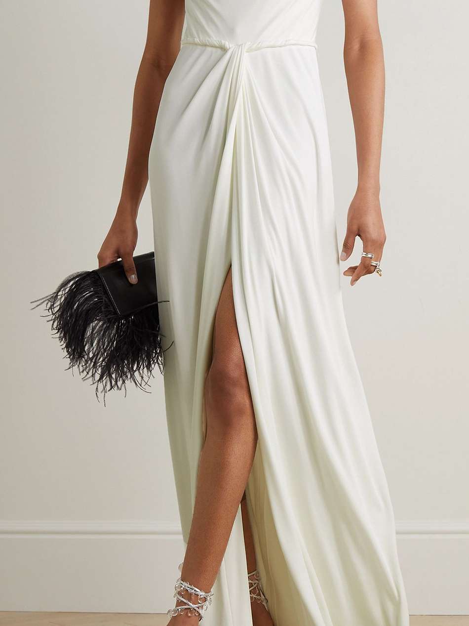 draped stretch-jersey gown