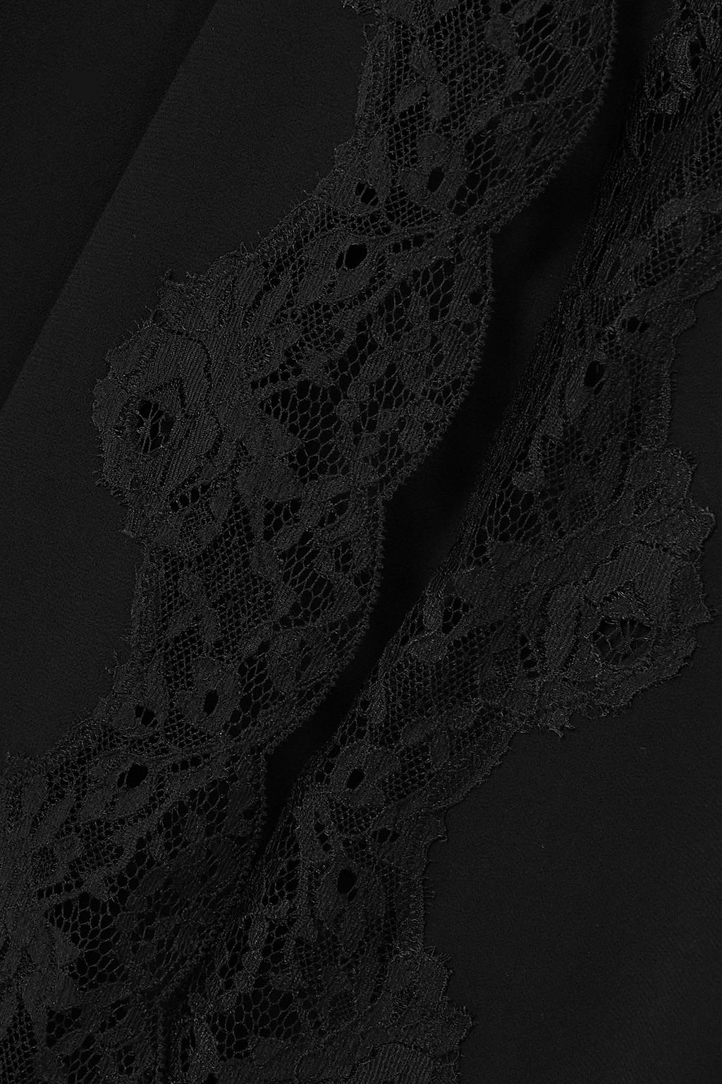 CHRISTOPHER KANE 비 마인 버클 PU 레이스 트리밍 크레이프 드 신 미디 드레스