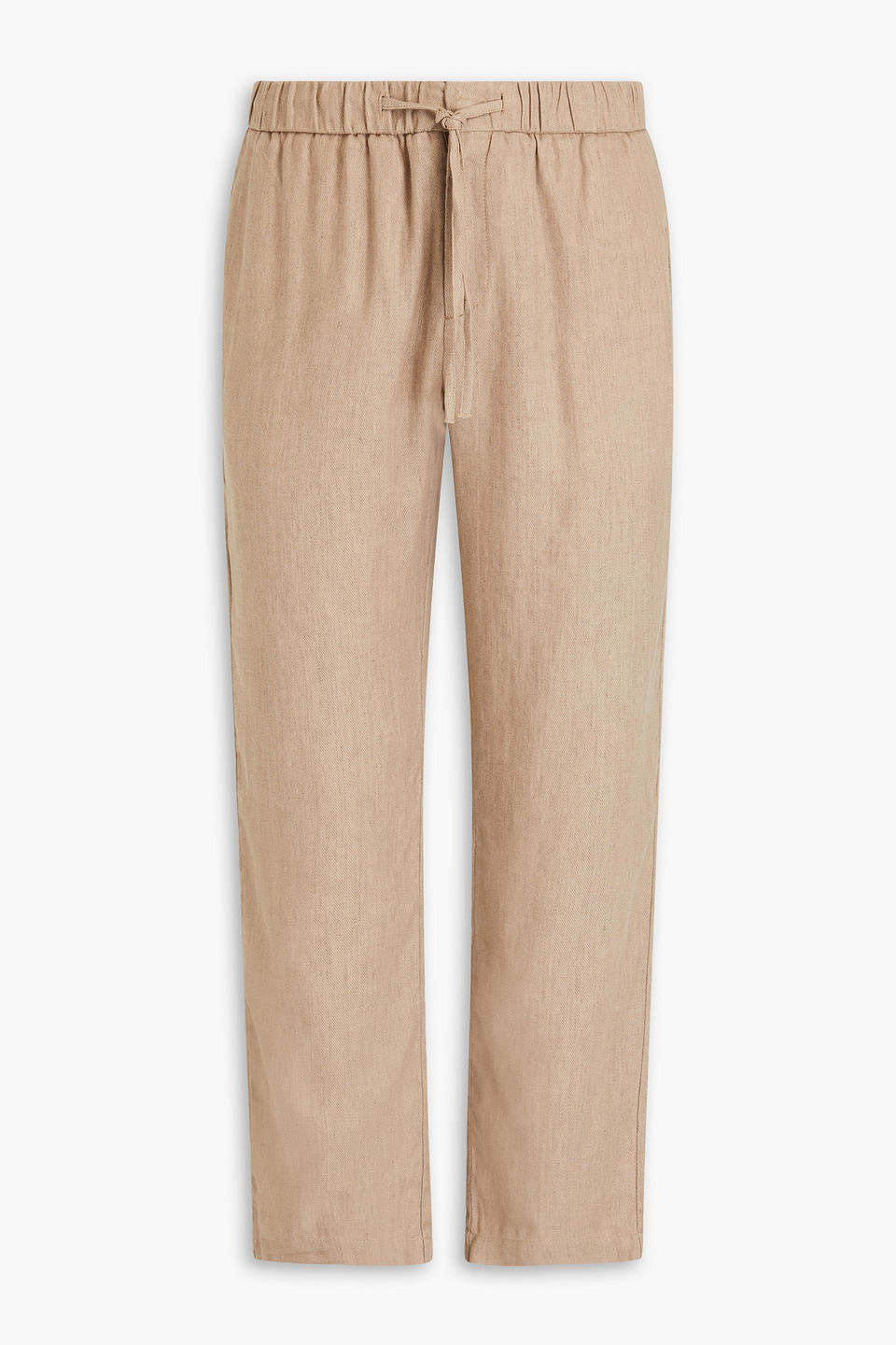 Frescobol Carioca Oscar Linen And Cotton-blend Chinos In Mushroom