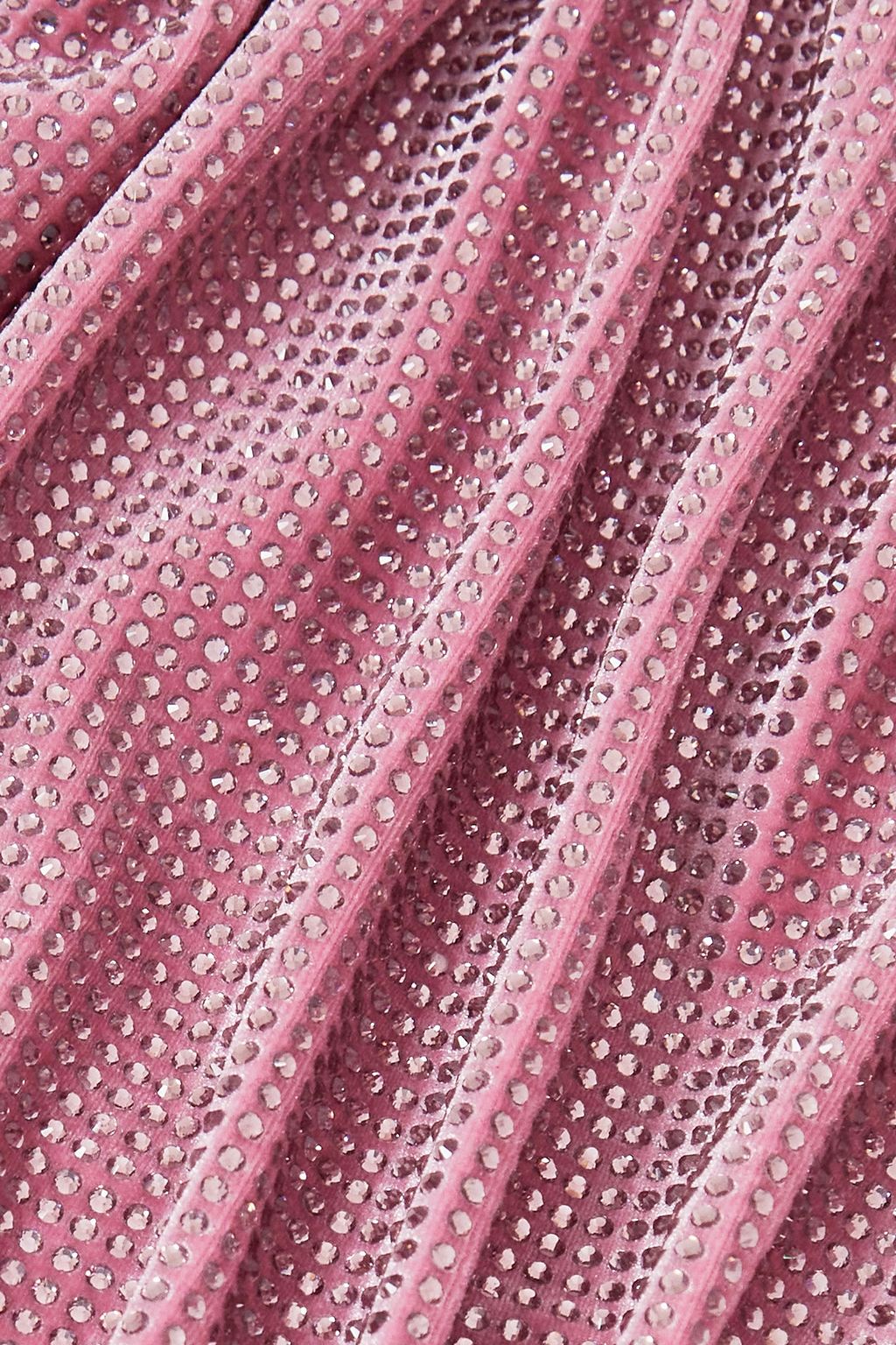 CHRISTOPHER KANE فستان Bubblegum قصير بفتحات من المخمل المزركش بالكريستال