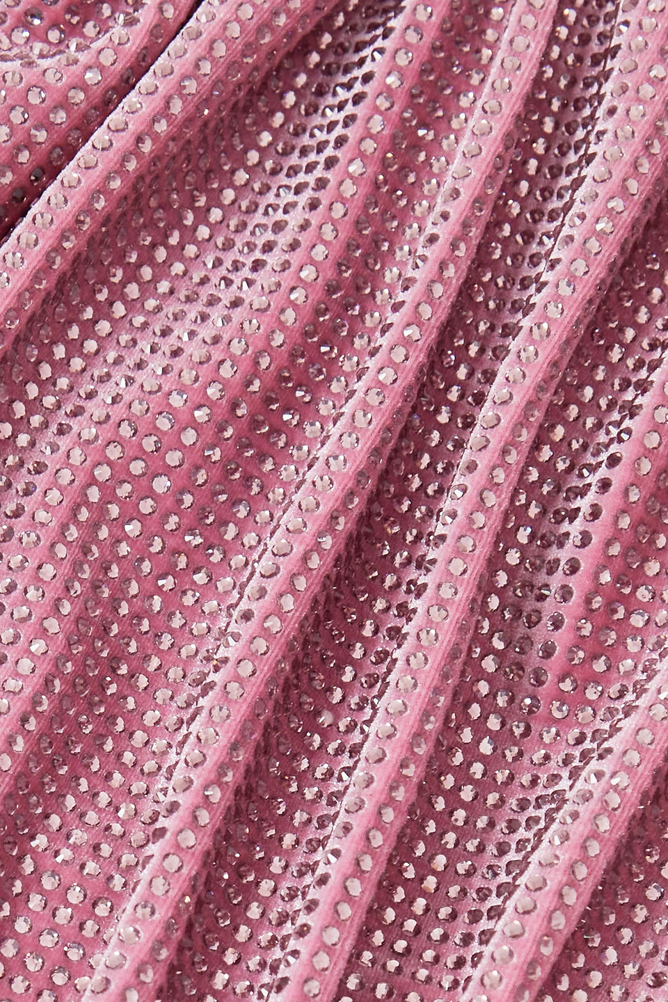 CHRISTOPHER KANE BUBBLEGUM CUTOUT CRYSTAL-EMBELLISHED VELVET MINI DRESS