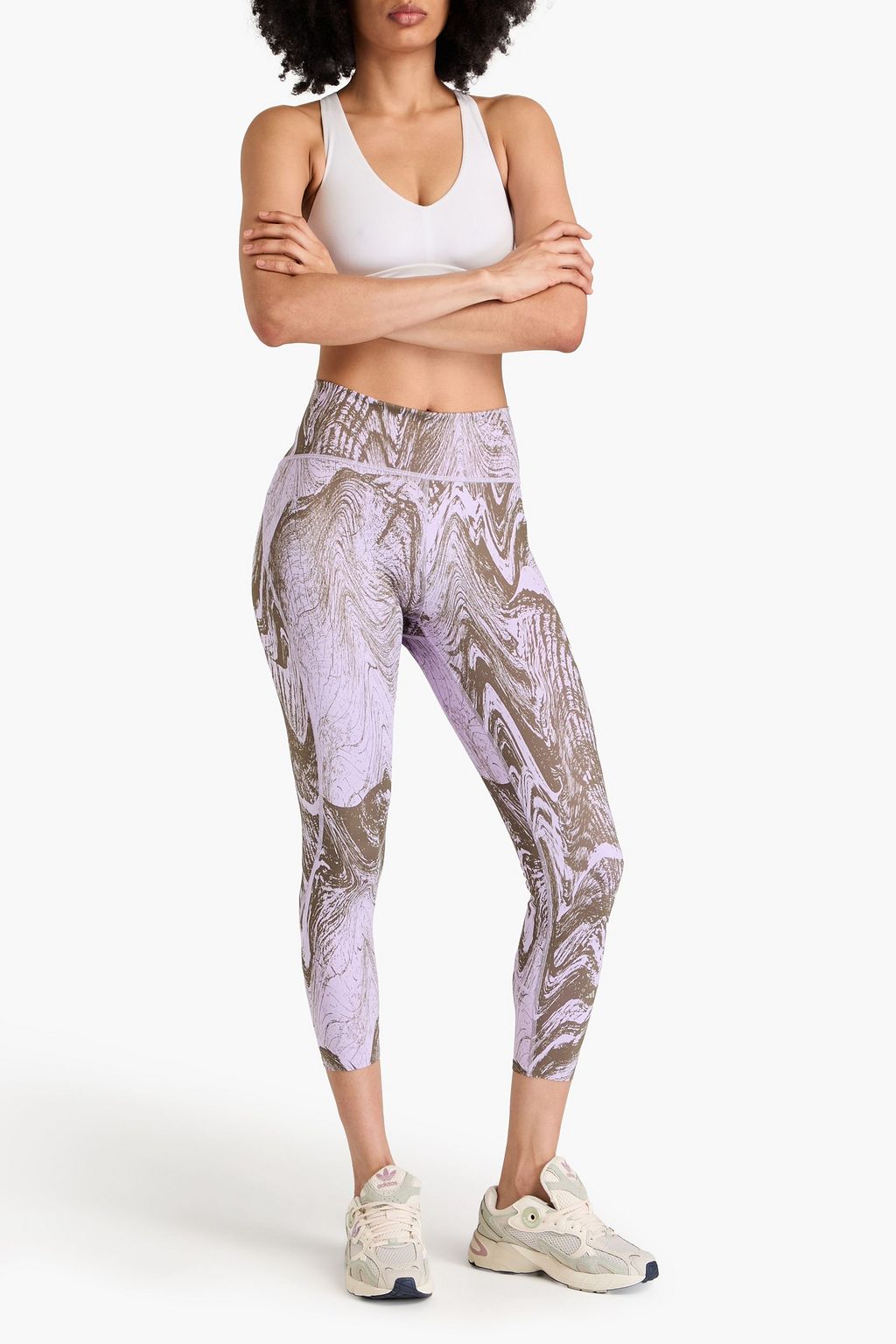 ADIDAS BY STELLA MCCARTNEY Cropped printed stretch leggings