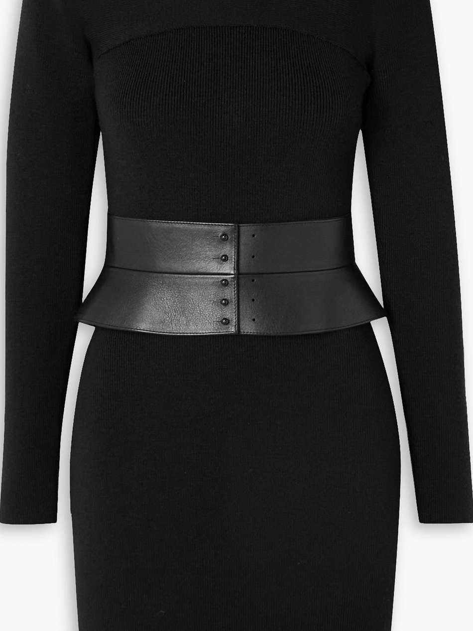ribbed wool-blend mini dress
