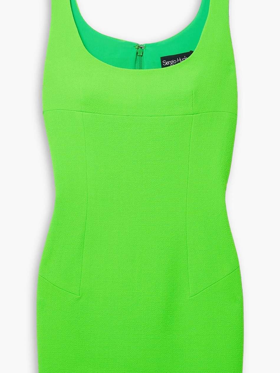 neon wool-crepe mini dress