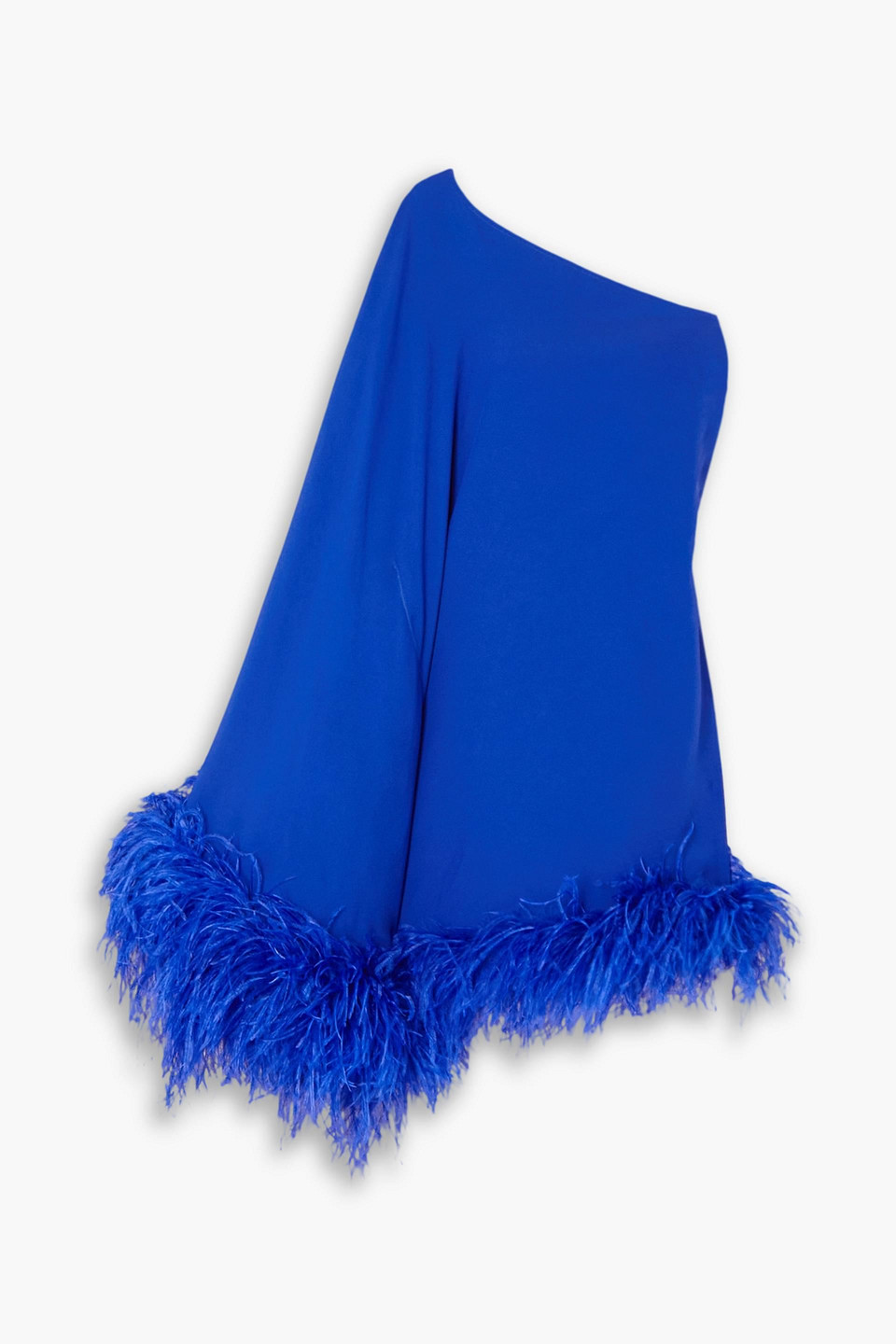 Taller Marmo Piccolo Ubud Feather-trimmed Minidress In Royal Blue