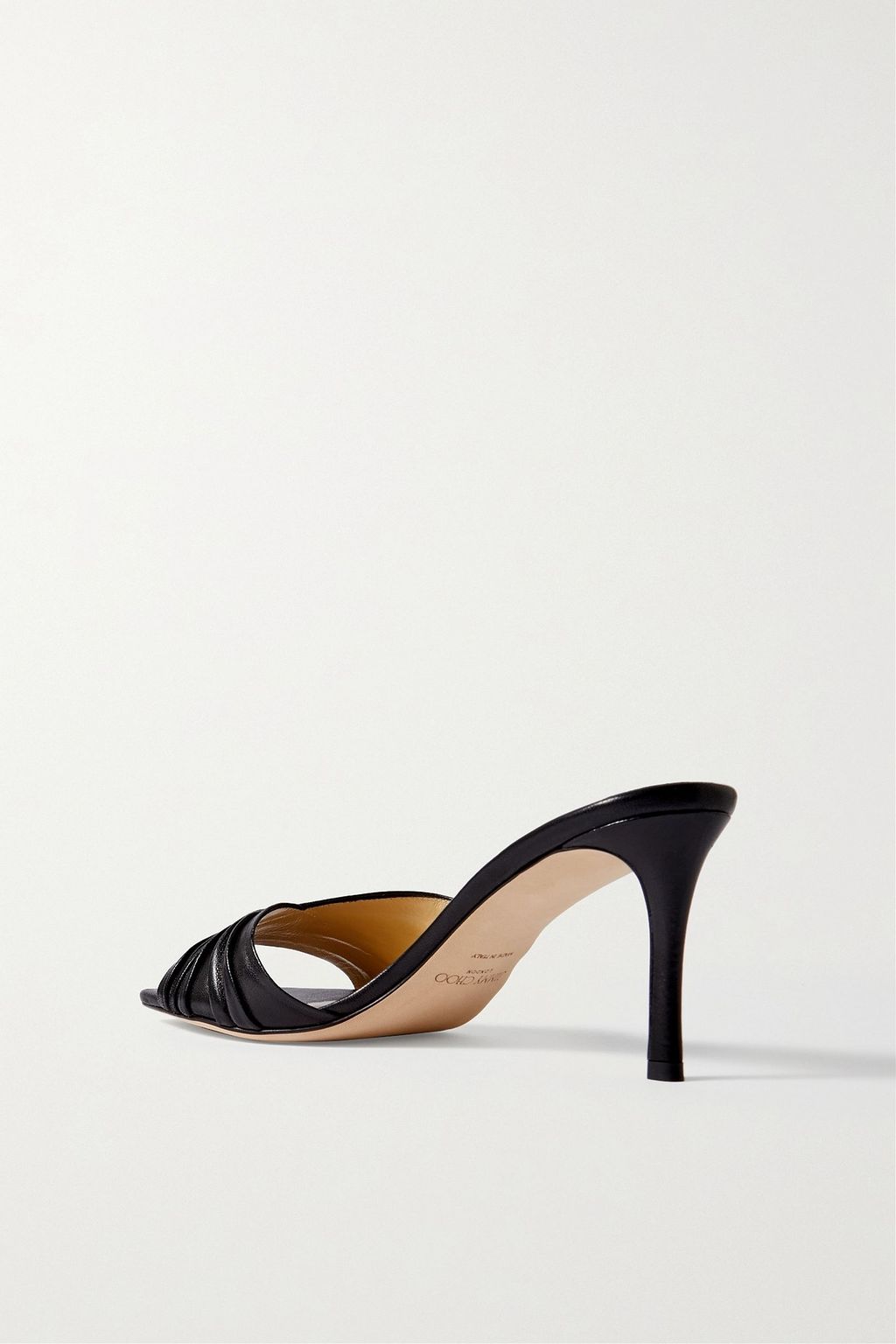 JIMMY CHOO Basil 75 ruched leather mules