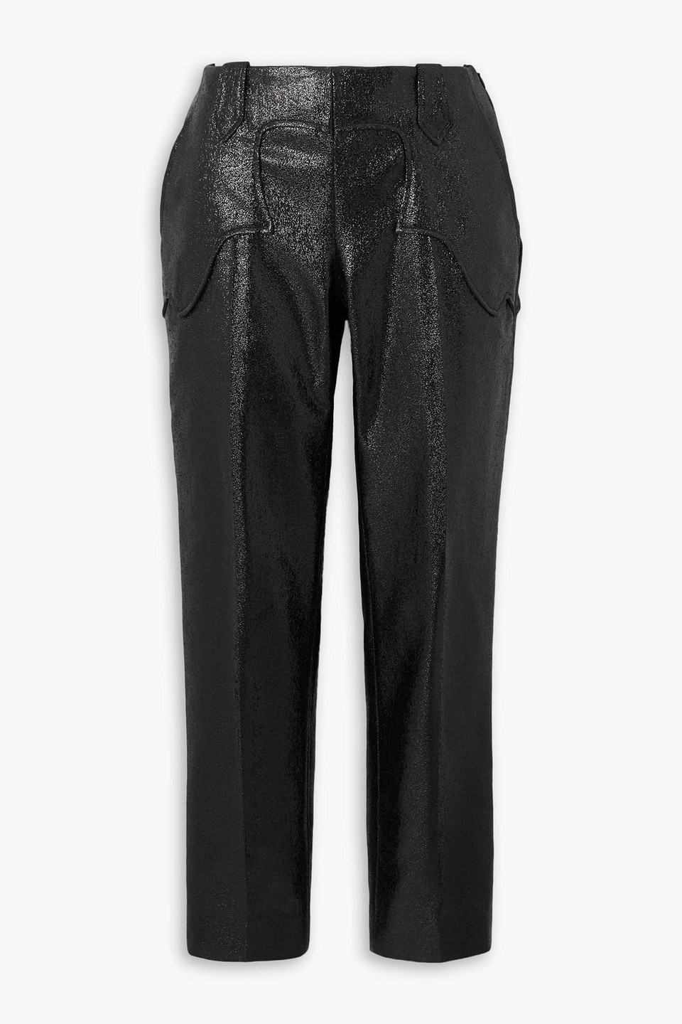 Tom Ford Lamé Straight-leg Pants In Black