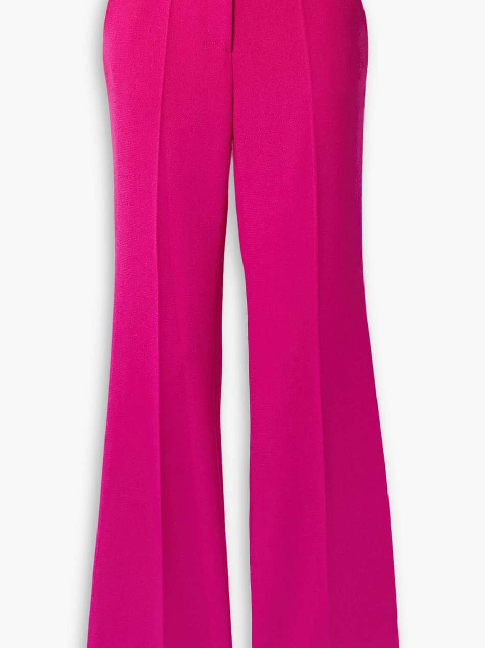 wool-crepe flared pants