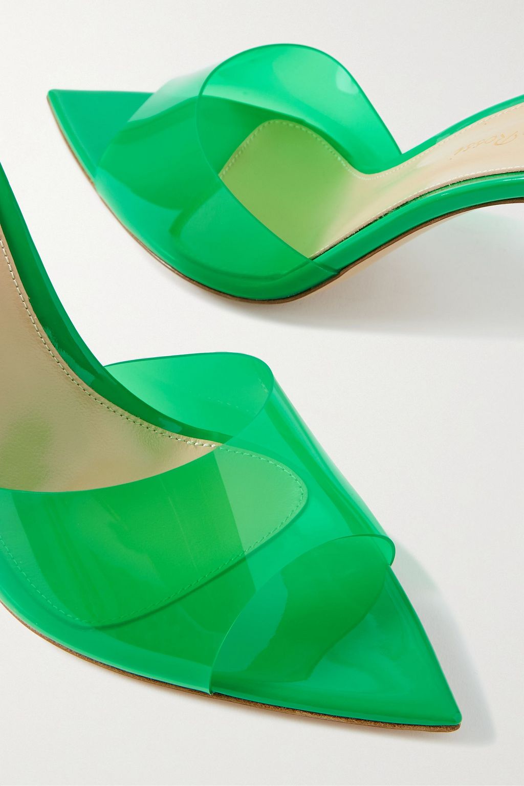 GIANVITO ROSSI Elle 85 patent-leather and PVC mules