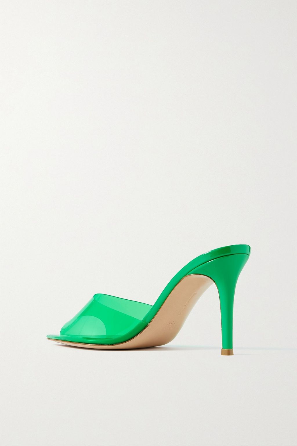 GIANVITO ROSSI Elle 85 patent-leather and PVC mules