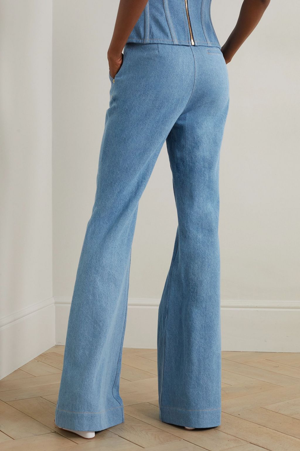 SERGIO HUDSON High-rise flared jeans