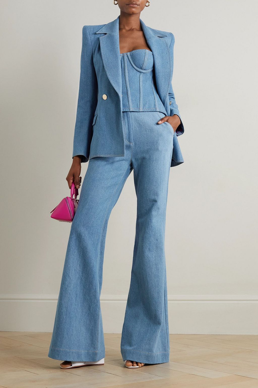 SERGIO HUDSON High-rise flared jeans