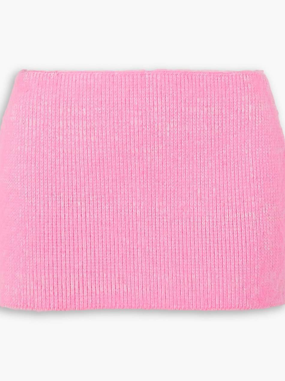 brushed cotton-blend mini skirt
