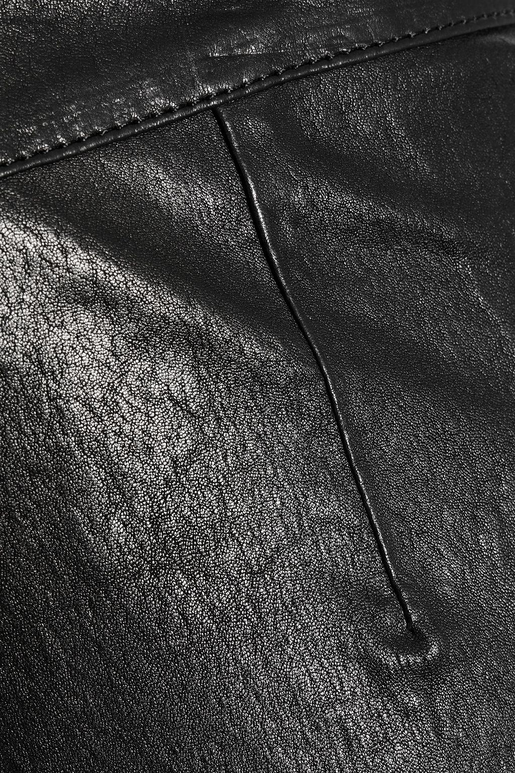 FRAME Cropped leather wide-leg pants